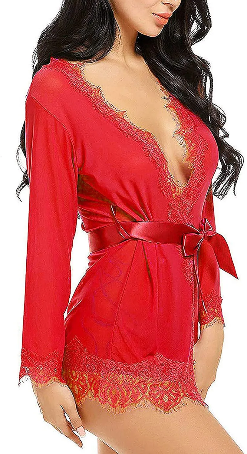 Lace Babydoll Mesh Sheer Nightgown