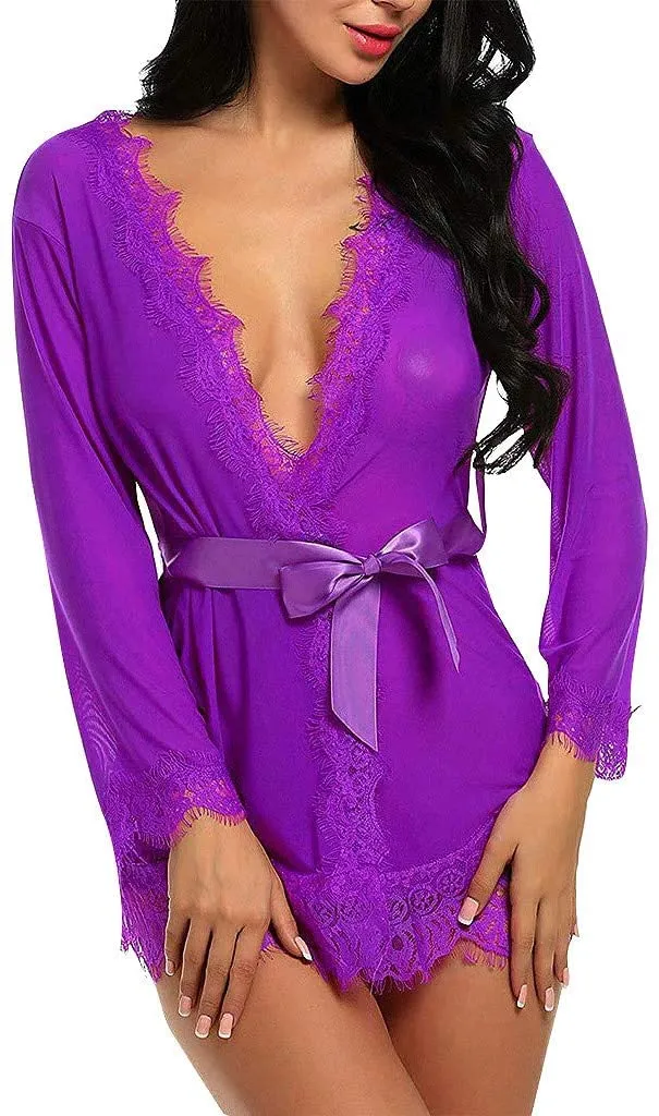 Lace Babydoll Mesh Sheer Nightgown
