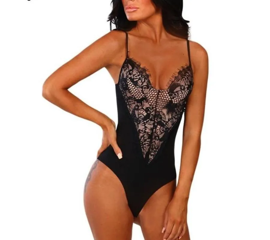 Lace Backless Slim Bodysuit