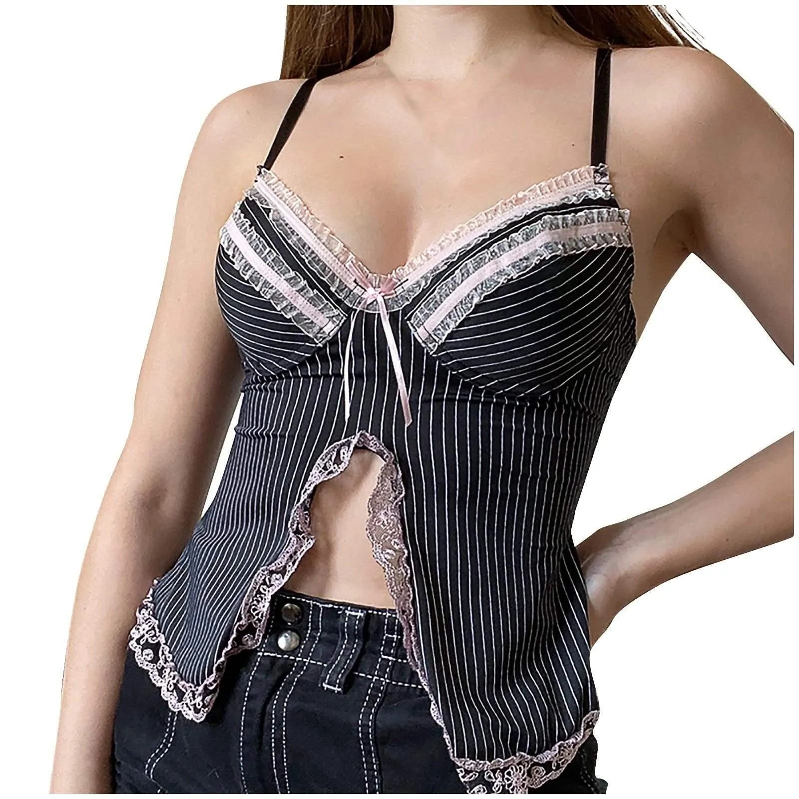 Lace Bow Aesthetic Crop Top