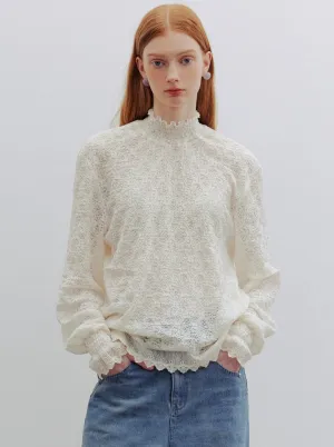 lace dropped-shoulder tops