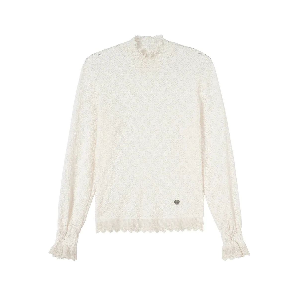lace dropped-shoulder tops