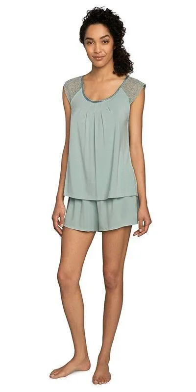 Lace Modal Jersey Short Pj - Dusty Mint