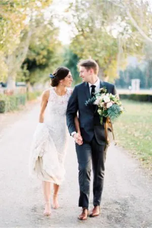 Lace Popular Scoop Sleeveless Long Casual Wedding Dress PFW0129