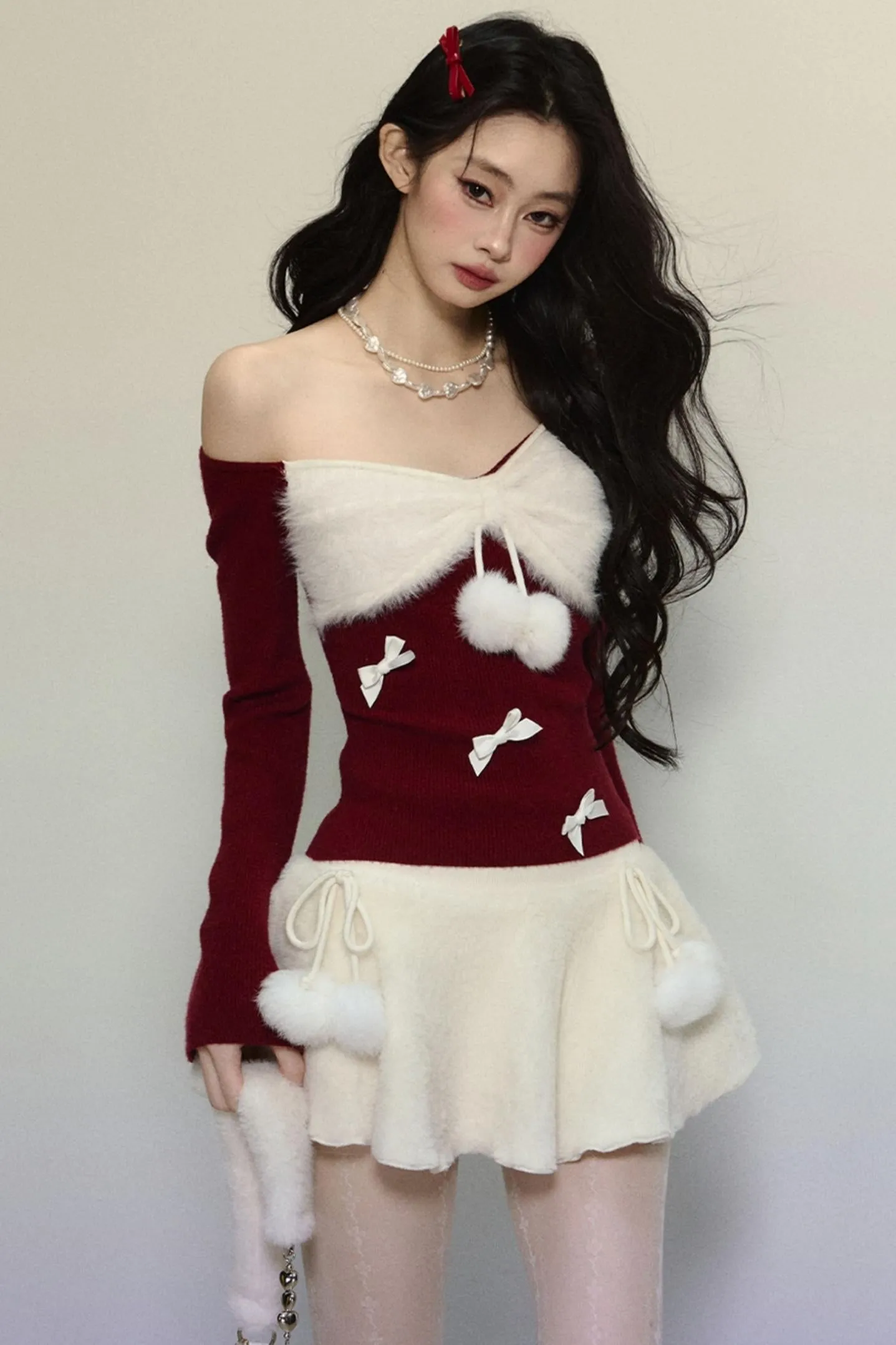 Lace Slanted Shoulder Tops