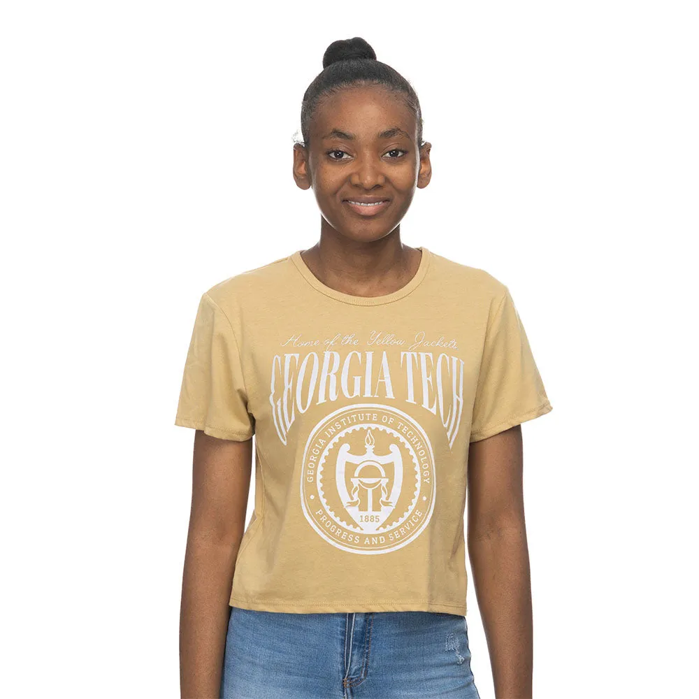 Ladies Georgia Tech Yellow Jackets Crop T-Shirt