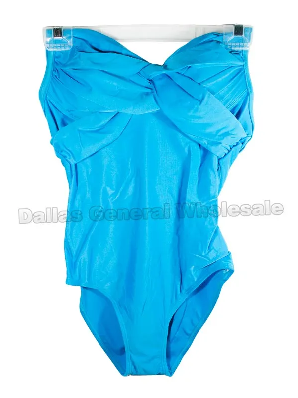 Ladies Solid Color 1 PC Swimsuits Wholesale