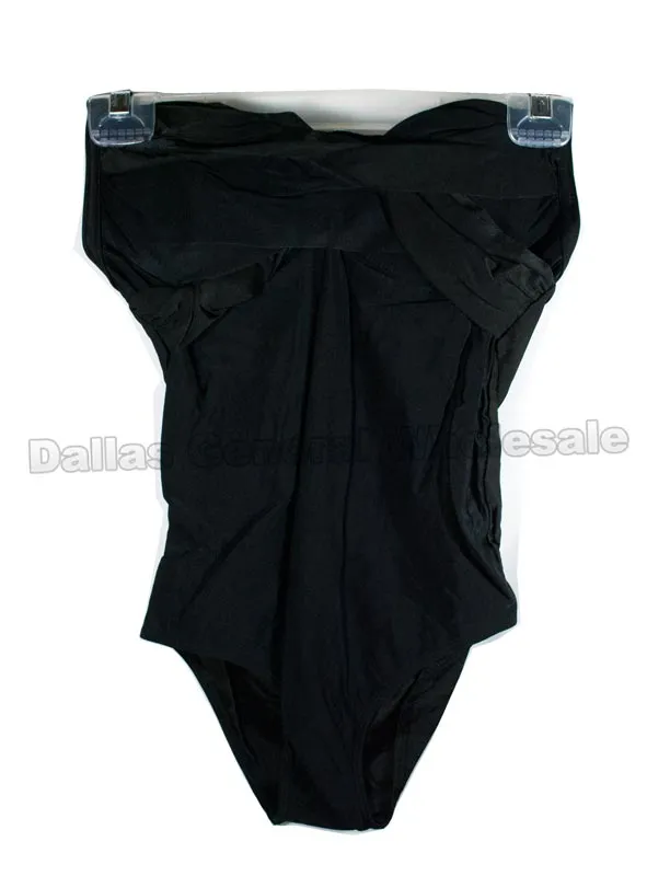 Ladies Solid Color 1 PC Swimsuits Wholesale