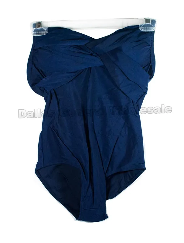 Ladies Solid Color 1 PC Swimsuits Wholesale
