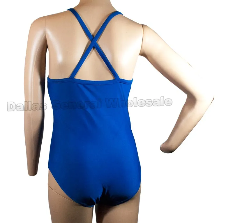 Ladies Solid Color 1 PC Swimsuits Wholesale