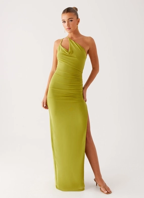 Lamara Maxi Dress - Green Flattering Look Lamara Maxi Dress - Green Pleated design