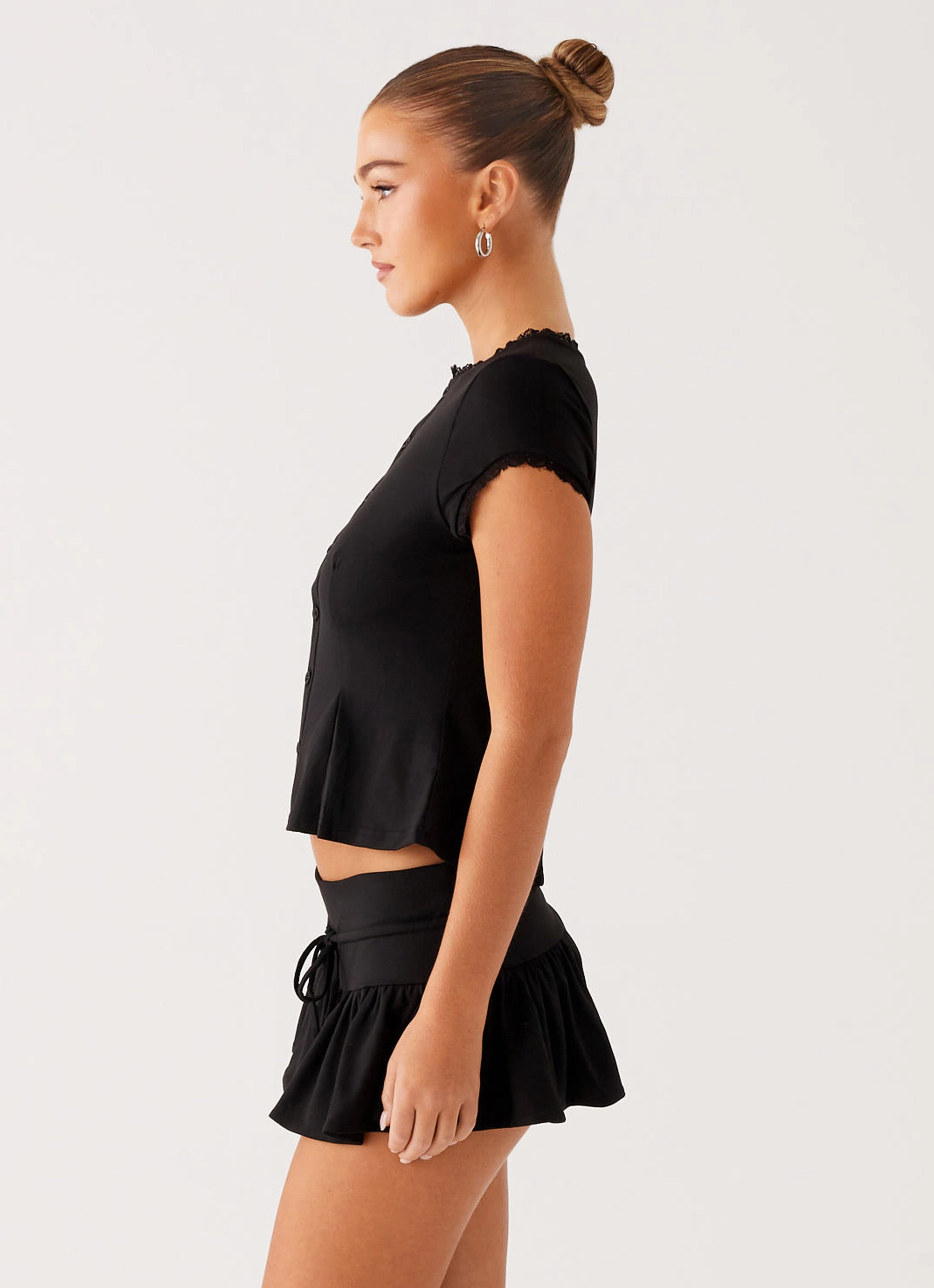 Landon Button Up Top - Black Ethical production