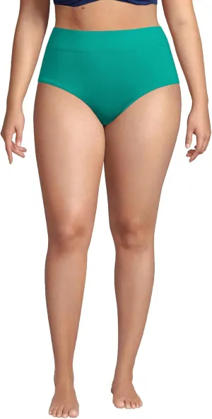 Lands' End Women's Tummy Control High Waisted Bikini Bottoms