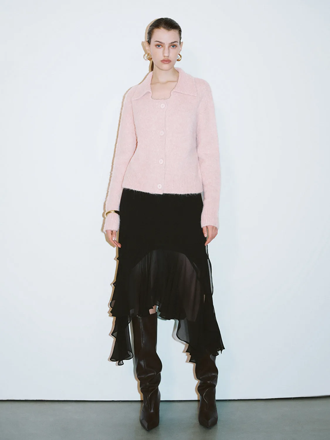 Lapel Knitted Cardigans