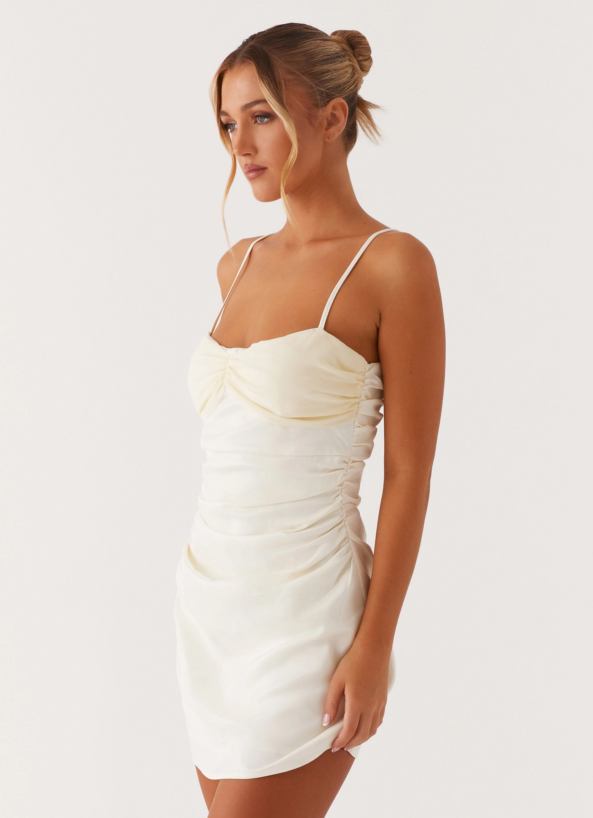 City Essential Earthy Hue Last Summer Mini Dress - Ivory