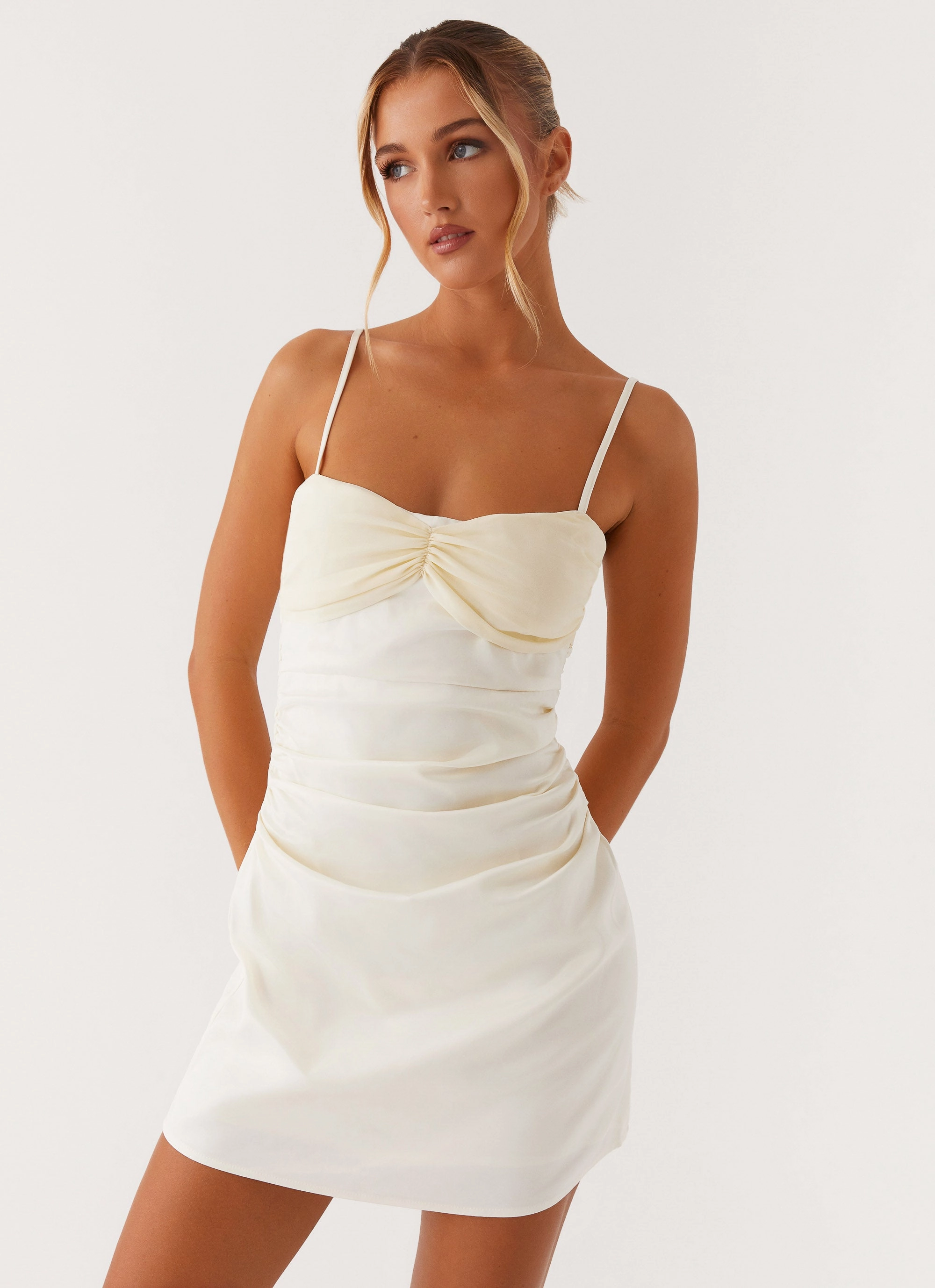 Last Summer Mini Dress - Ivory Flattering Cut