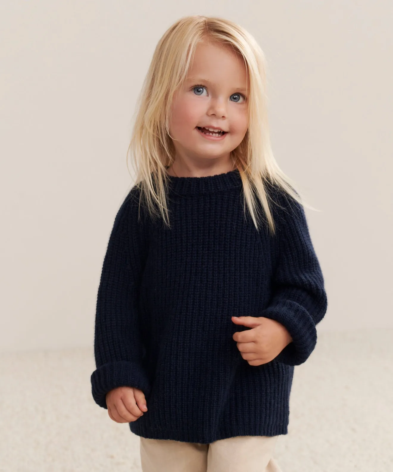 Kids' Cashmere Fisherman Bound Seam Edges