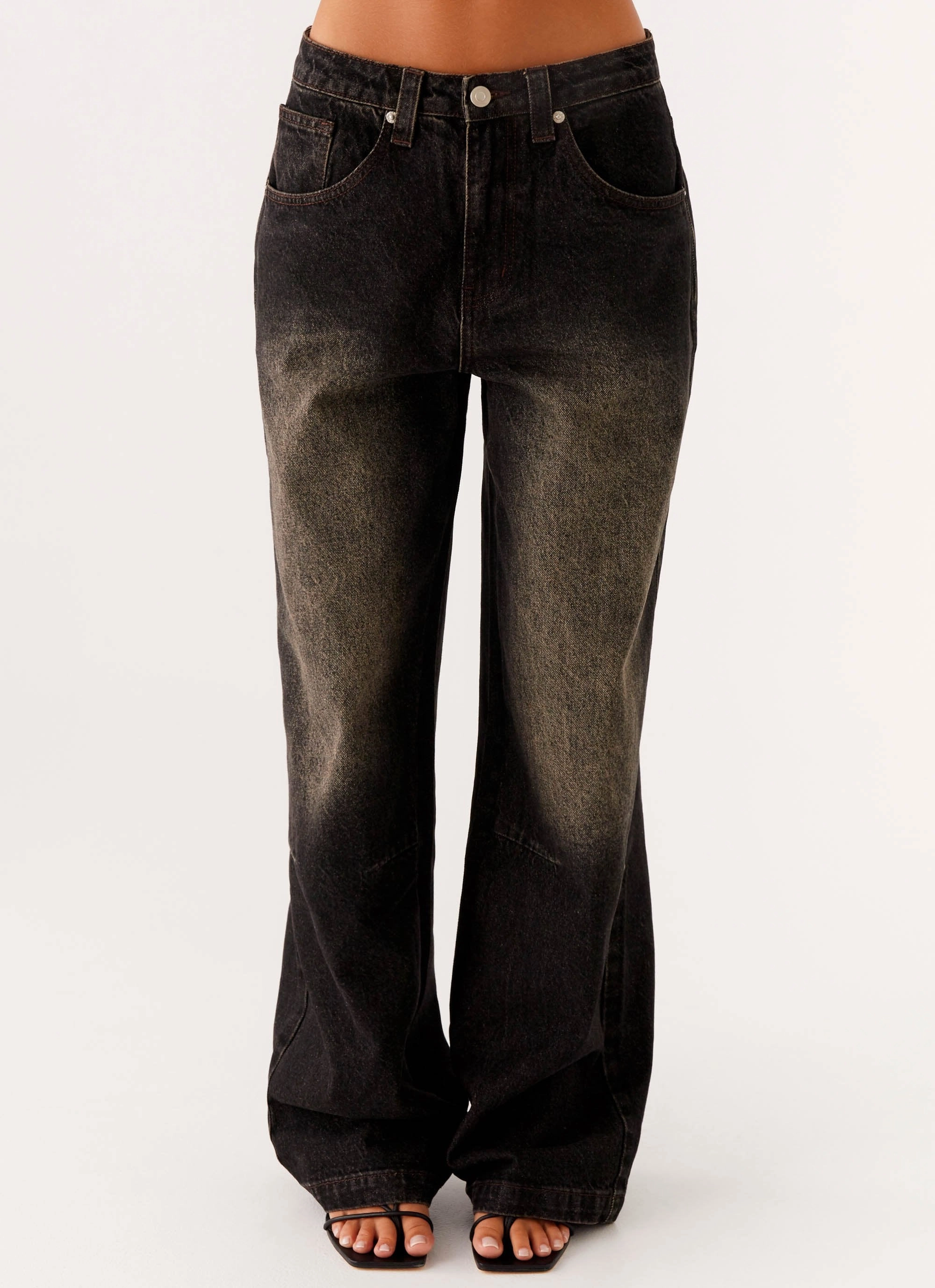 Pera Baggy Denim Jeans - Brown Wash Soft Support
