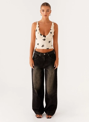 Layer Friendly Pera Baggy Denim Jeans - Brown Wash Pera Baggy Denim Jeans - Brown Wash Chic Appeal
