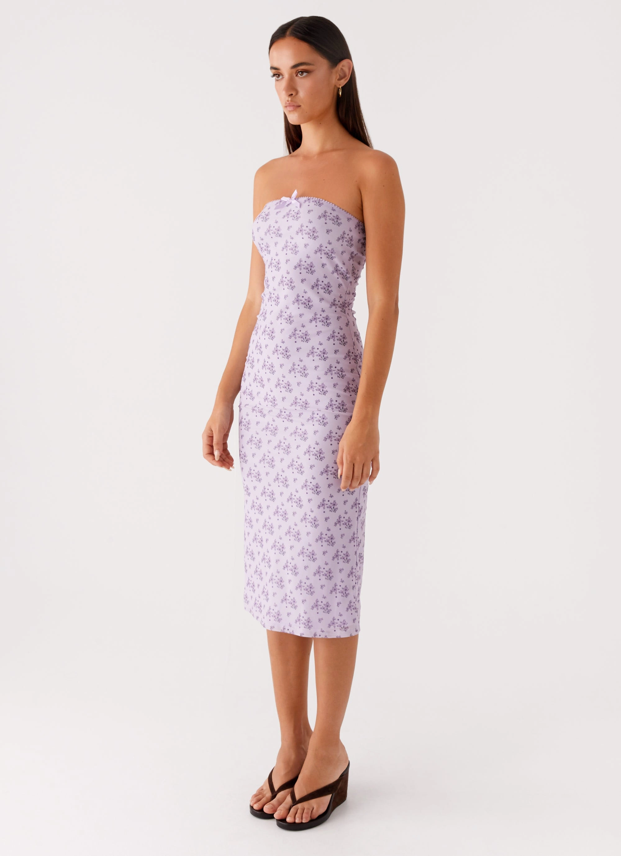 Keila Strapless Midi Dress - Lavender Meadow Emerging-Brand