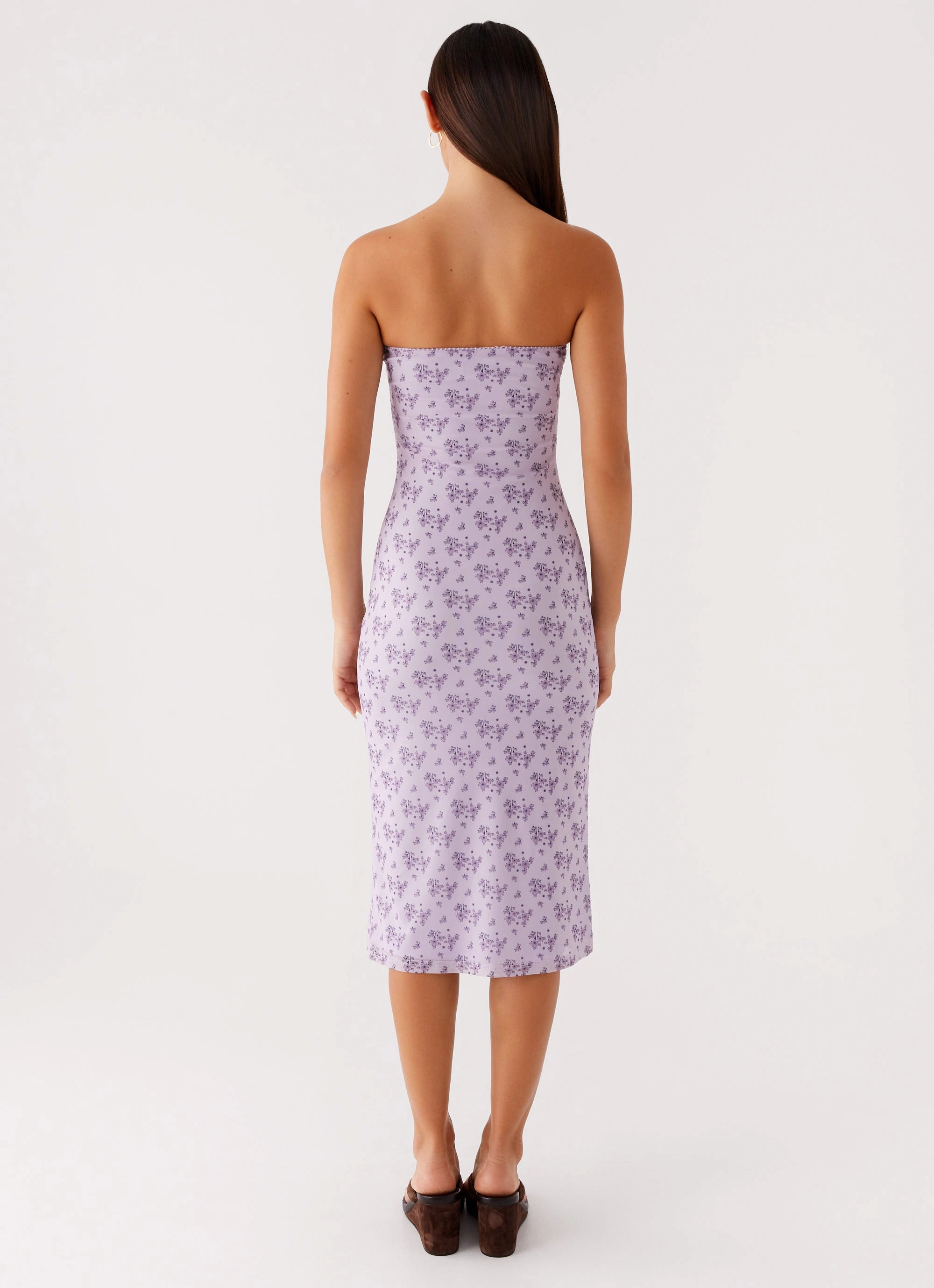 Keila Strapless Midi Dress - Lavender Meadow Rose Flush