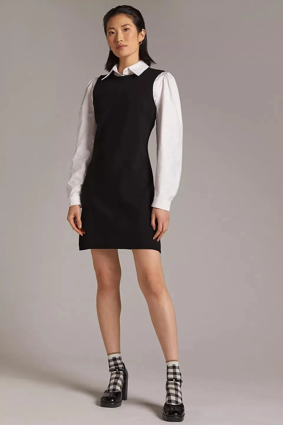 Street Mode Timeless elegance Layered Mini Dress - Black and White