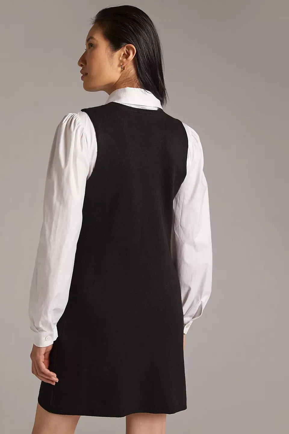 Smart Piece Perfect for Travel Layered Mini Dress - Black and White