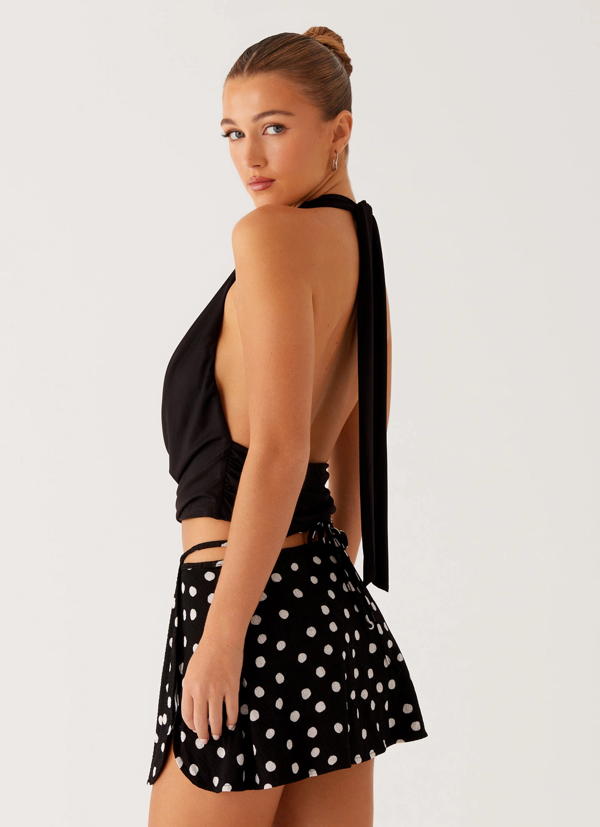 Ashi Cowl Top - Black Multi Pocket Configuration