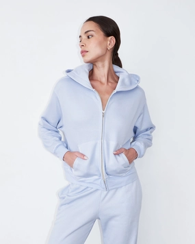 Layered Collar Structure Teddy Fleece Relaxed Zip Up Hoody Teddy Fleece Relaxed Zip Up Hoody Antimicrobial Finish Wear Resistant Fabric