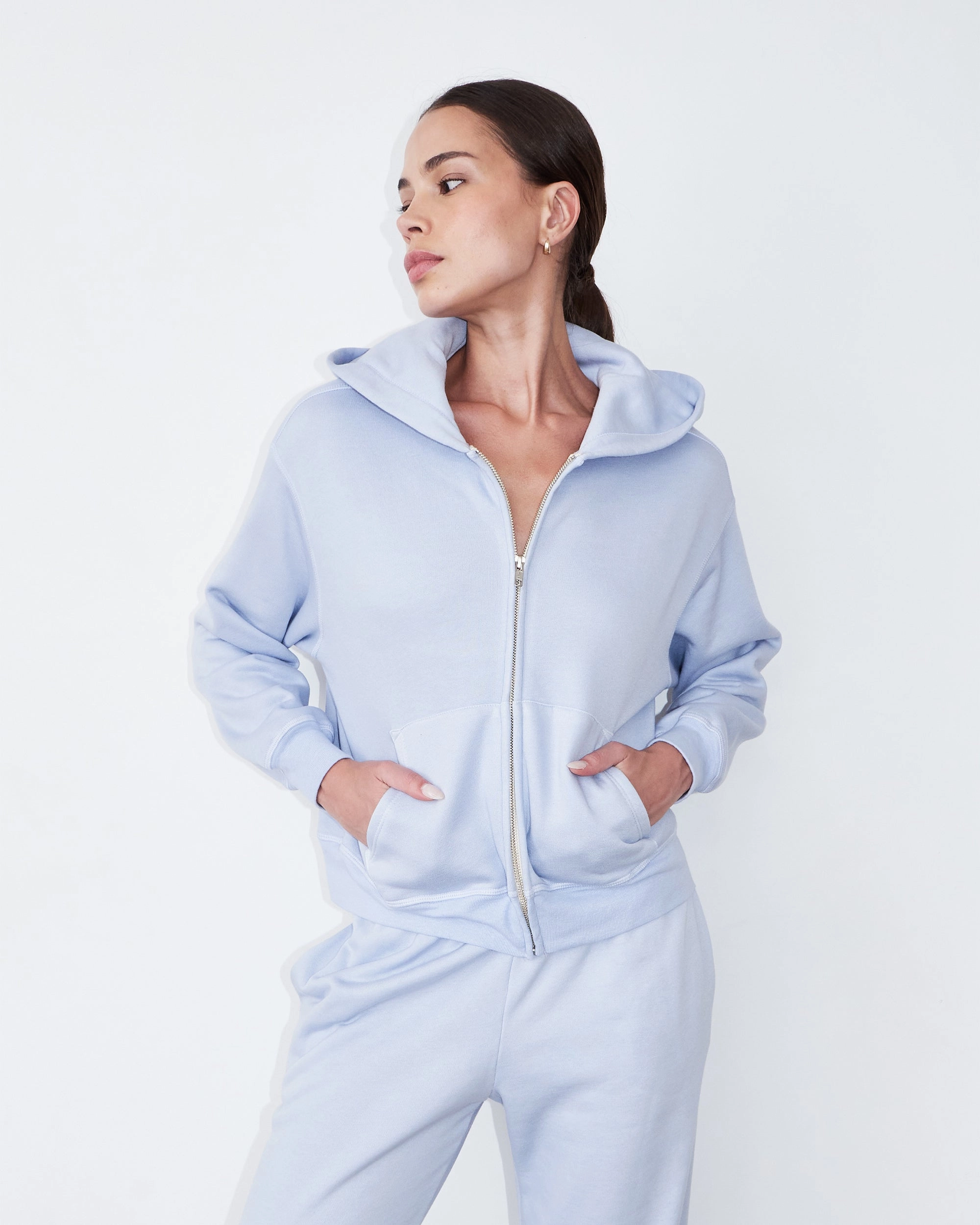 Teddy Fleece Relaxed Zip Up Hoody Antimicrobial Finish Wear Resistant Fabric