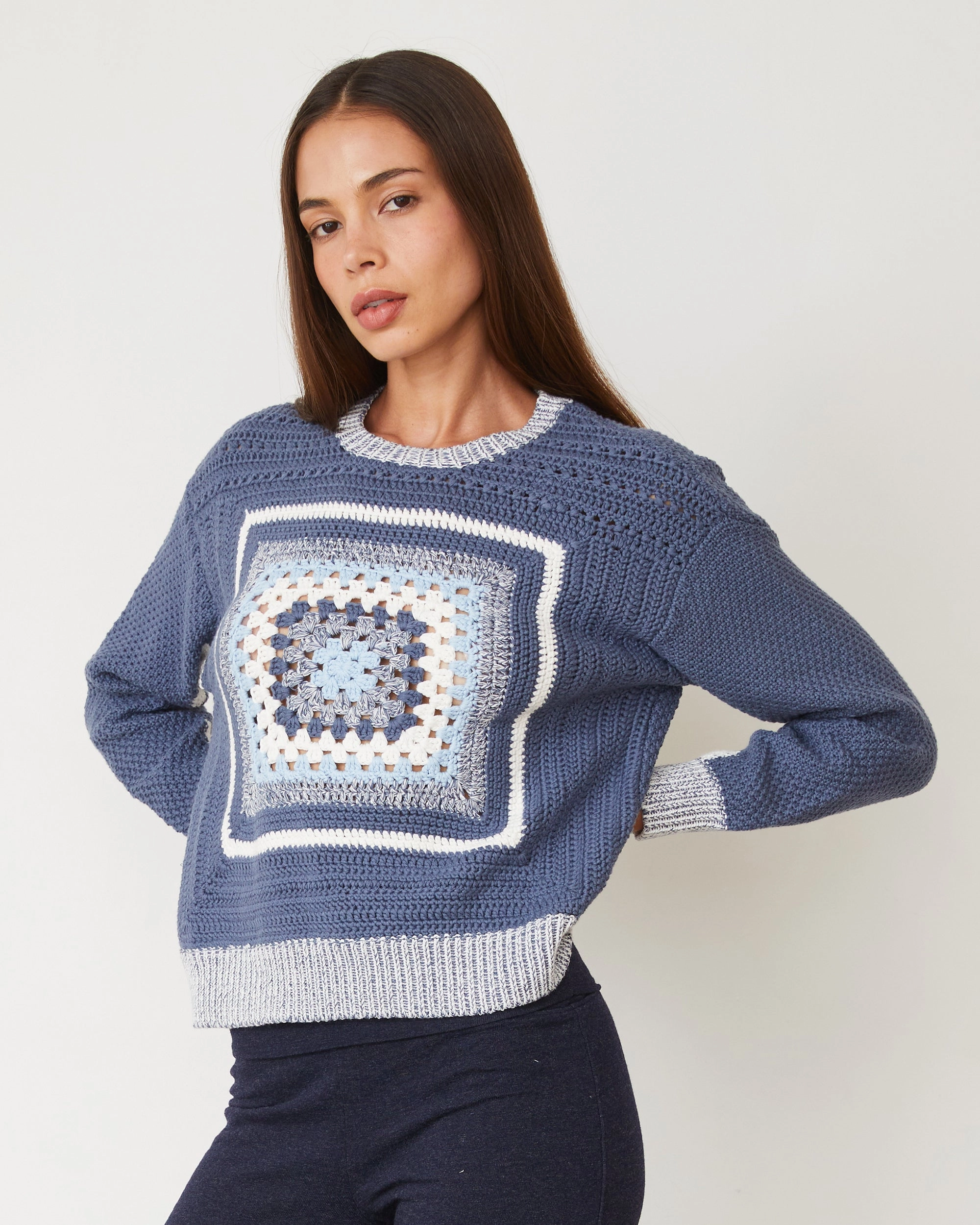 Tencel Lyocell Fiber Everyday Comfort Crochet Pullover Sweater