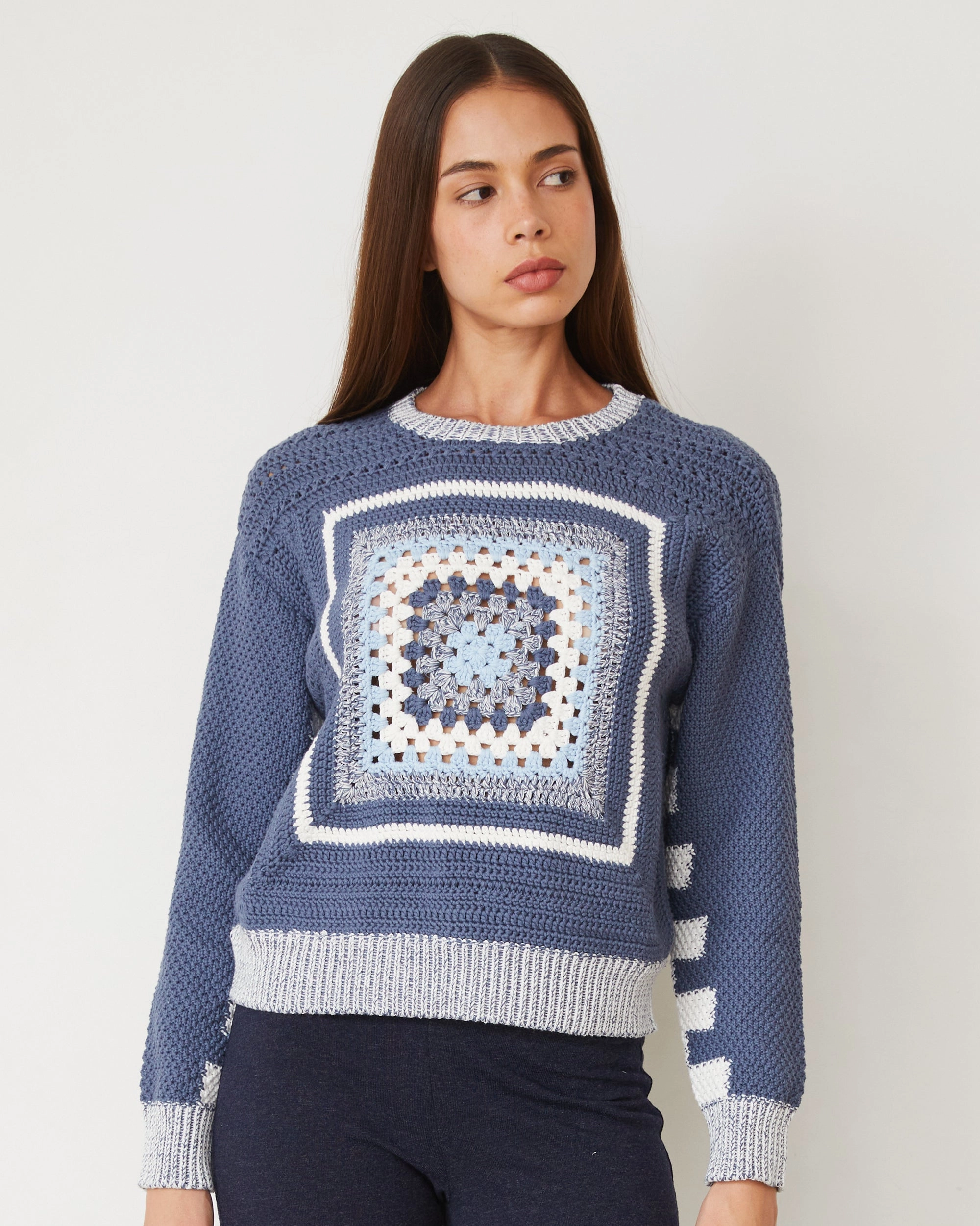 Reversible design Crochet Pullover Sweater