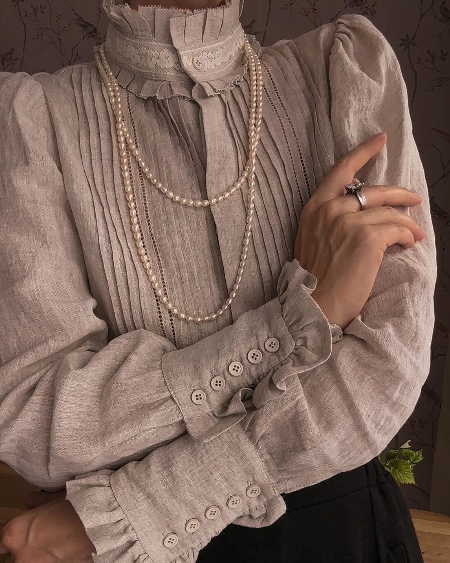 Airflow Ventilation Modern Drop Tail Hem Sharon 21 |pintucked luxury linen shirt blouse