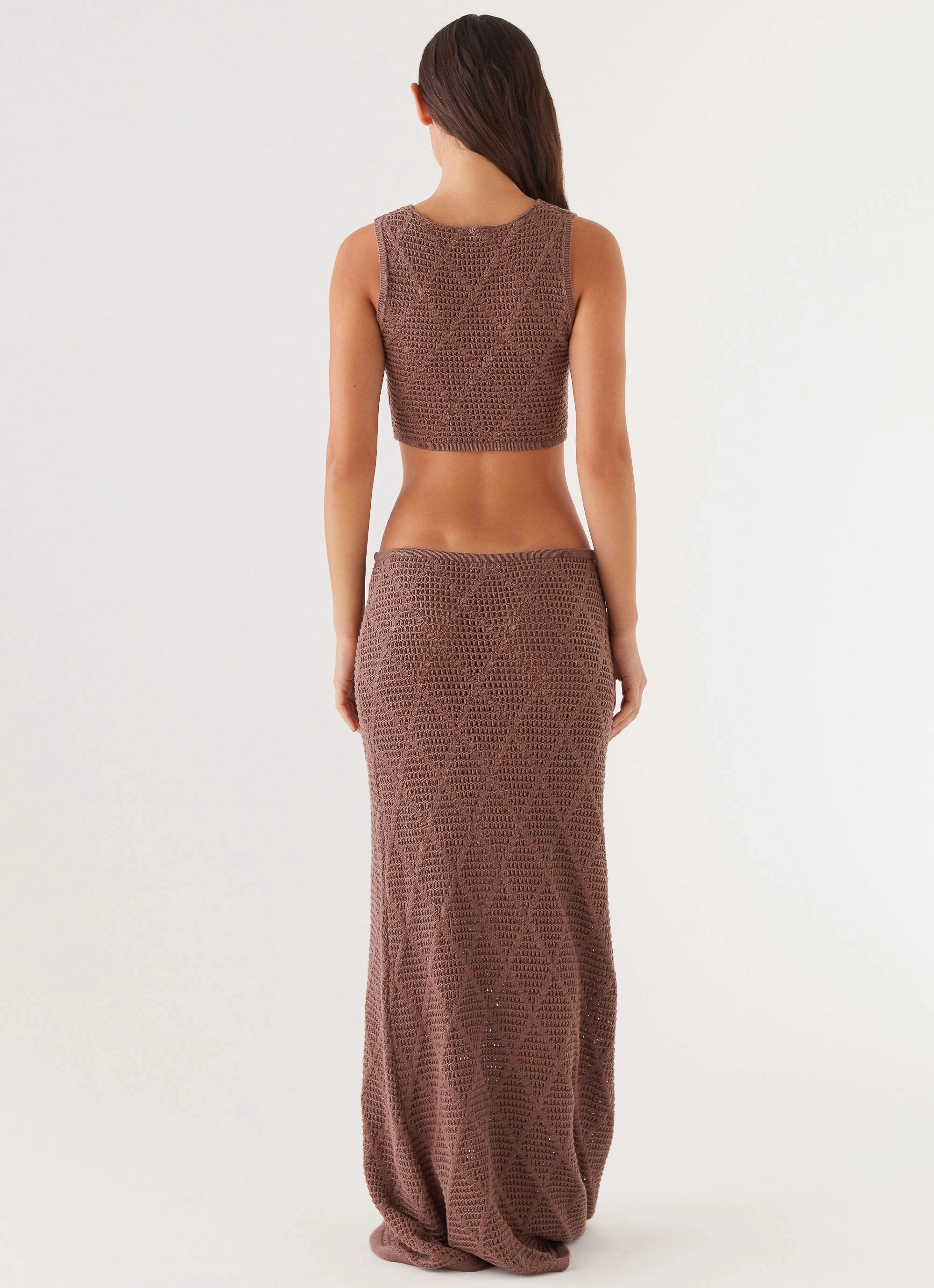 Santonio Crochet Crop Top - Chocolate Fashion Statement