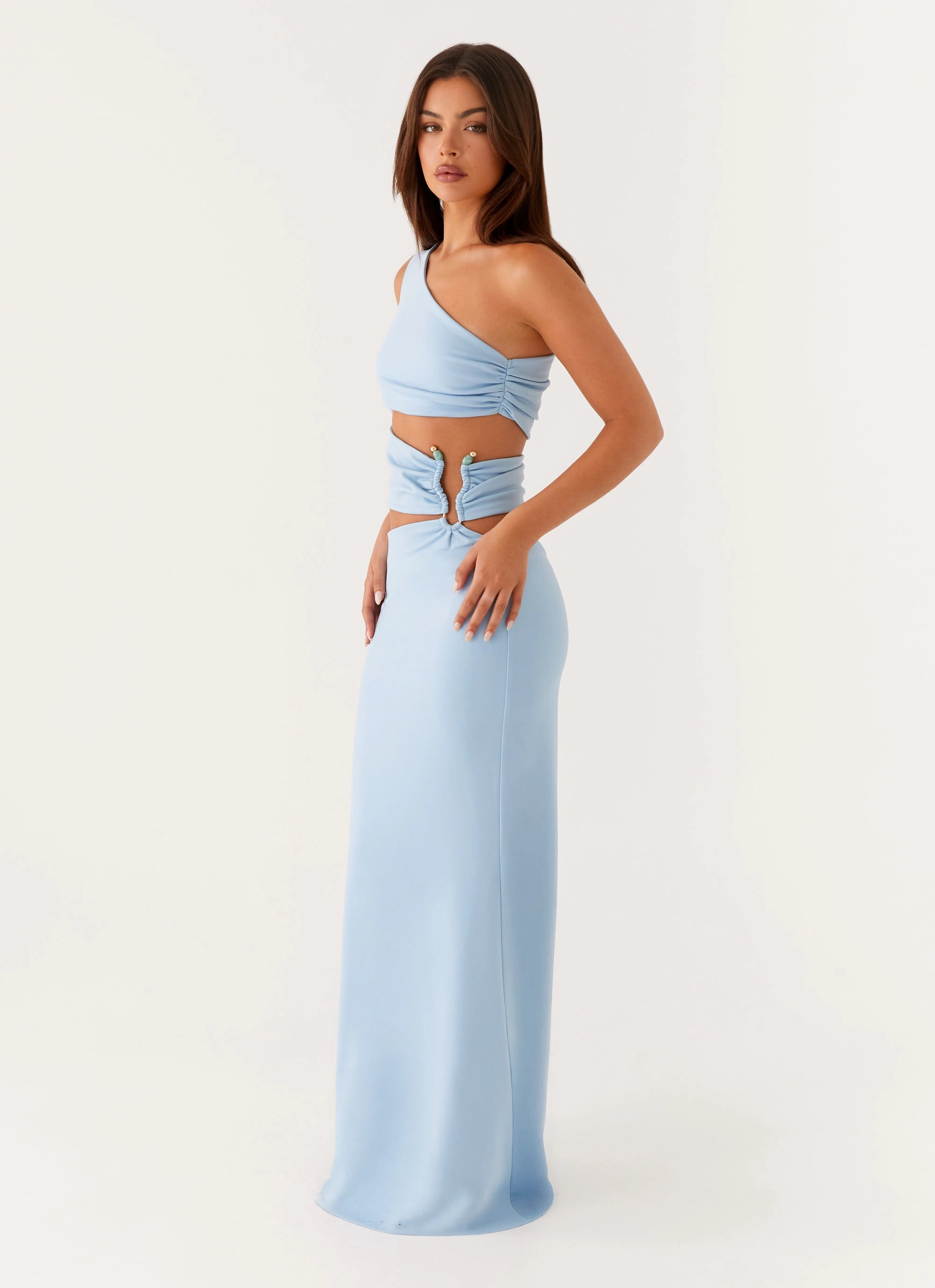 Minimal Comfort Clean Chic Laylani Cut Out Maxi Dress - Blue