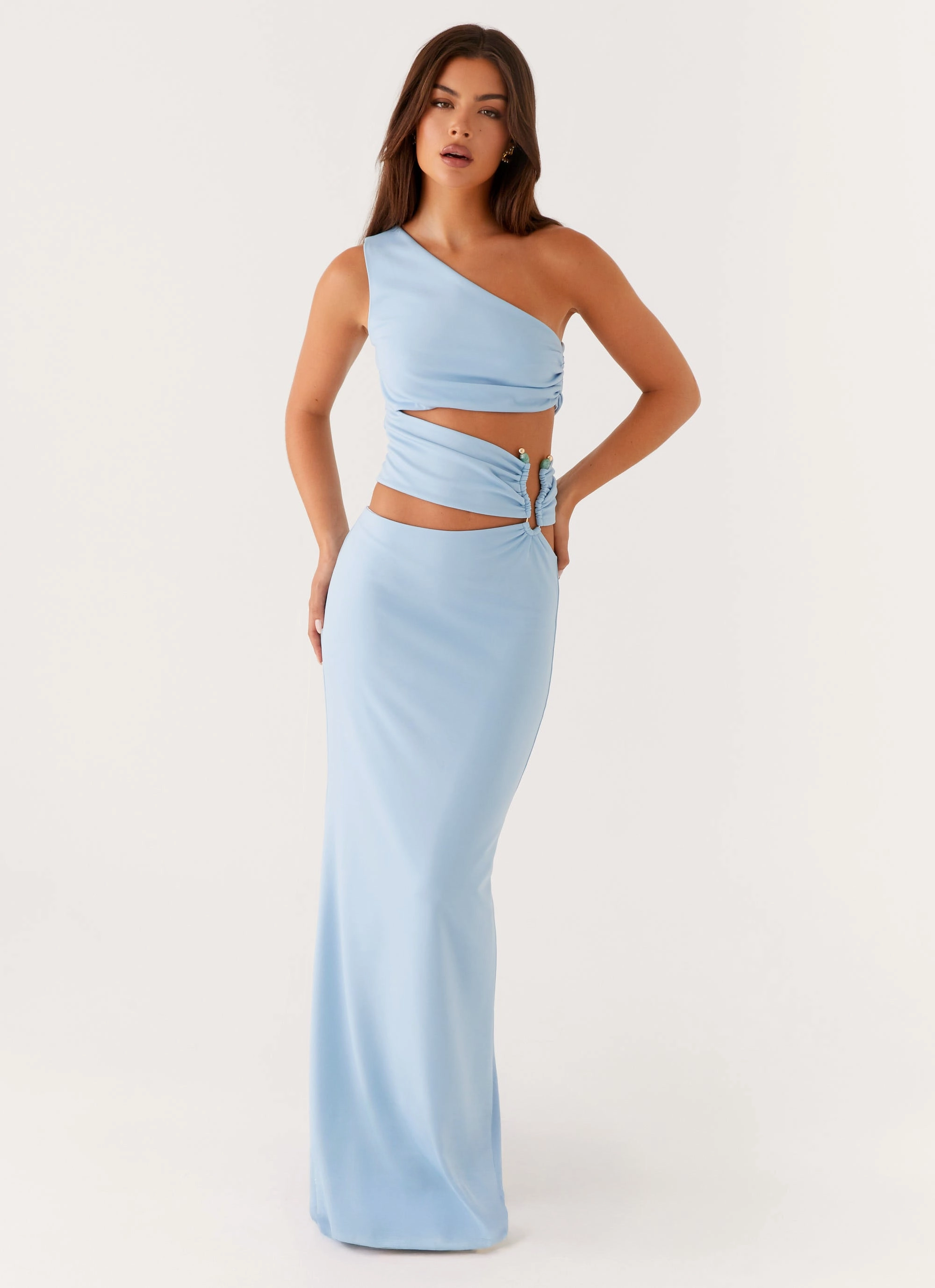 Laylani Cut Out Maxi Dress - Blue Trendy Fit