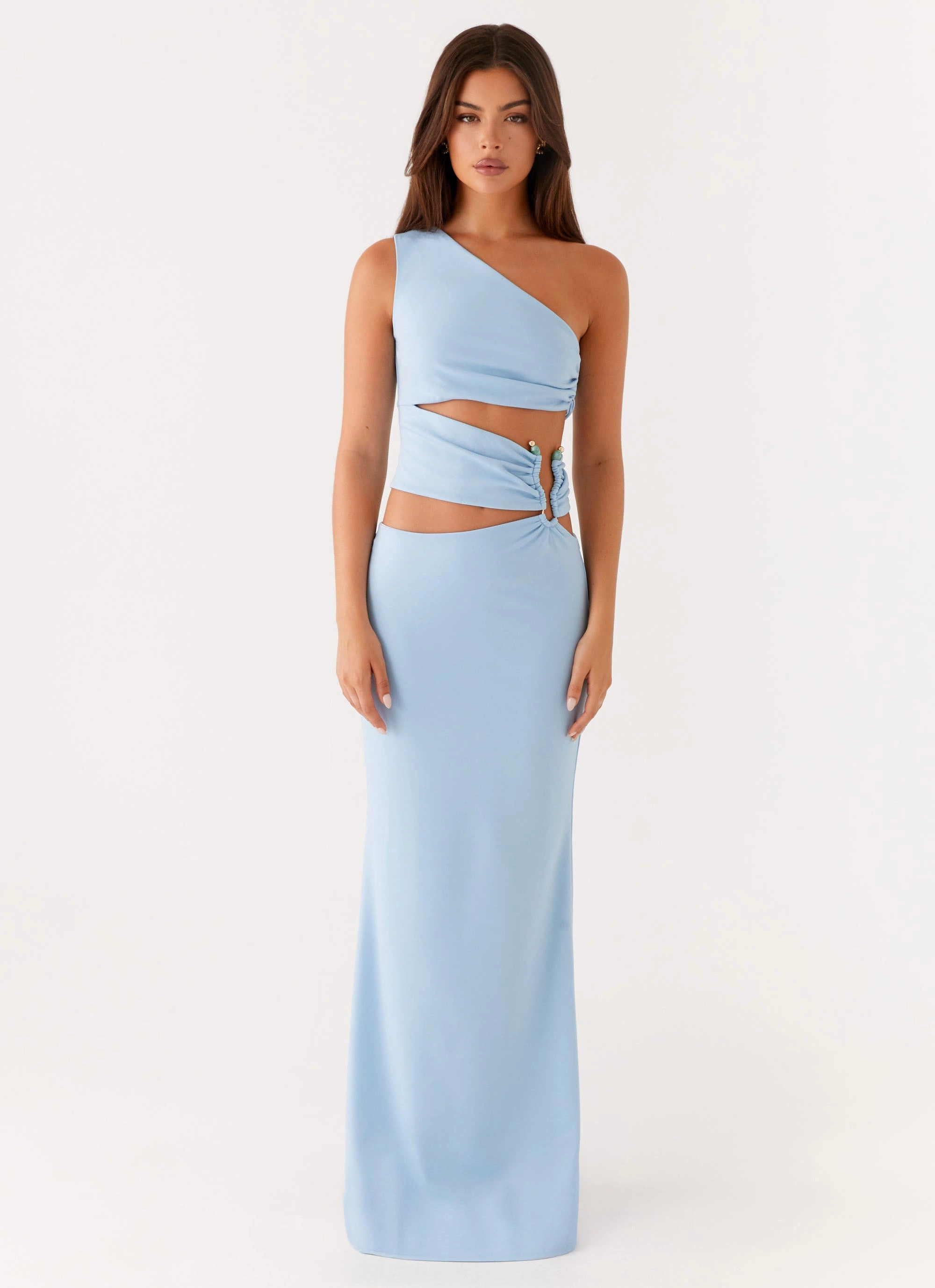 Smart Waist Design Laylani Cut Out Maxi Dress - Blue