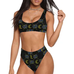 LCC GOLD TRIANGLE Sport Top & High-Waisted Bikini Swimsuit