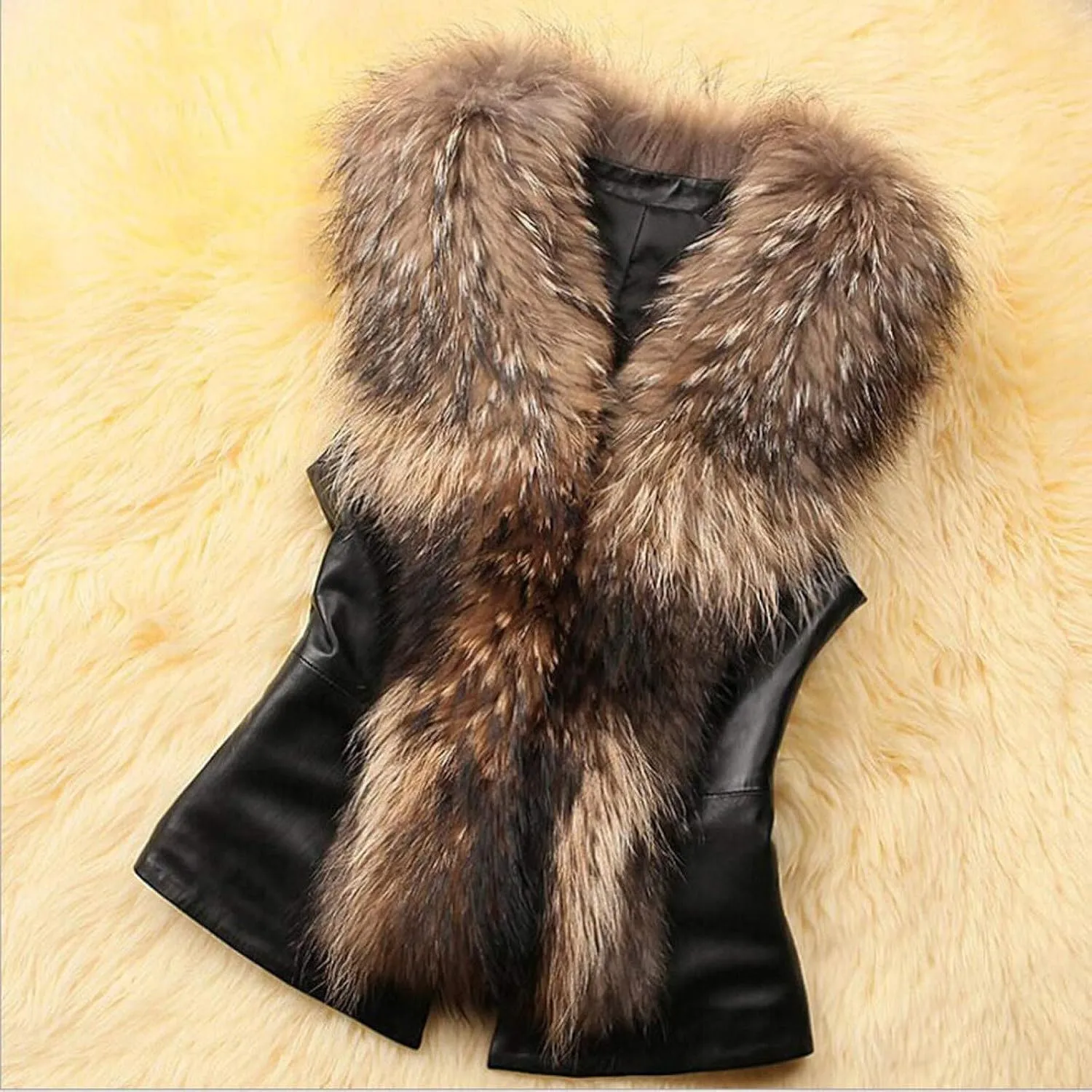 LCMTWX Womens Winter Outerwear Faux Fur Long Jacket Faux Sleeve Short Warm Women's Coat Long Sleeve Pockets Shaggy Purple