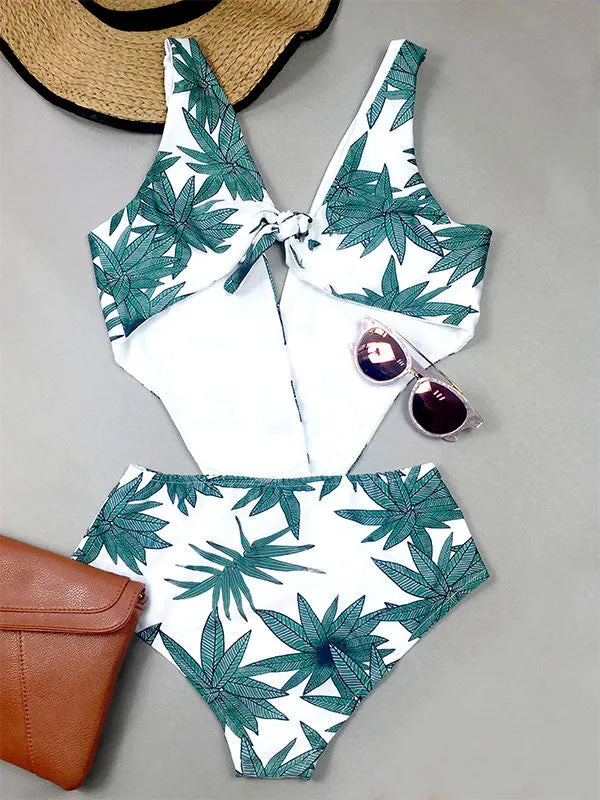 Leaf Me Alone Printed One-piece Swimsuit