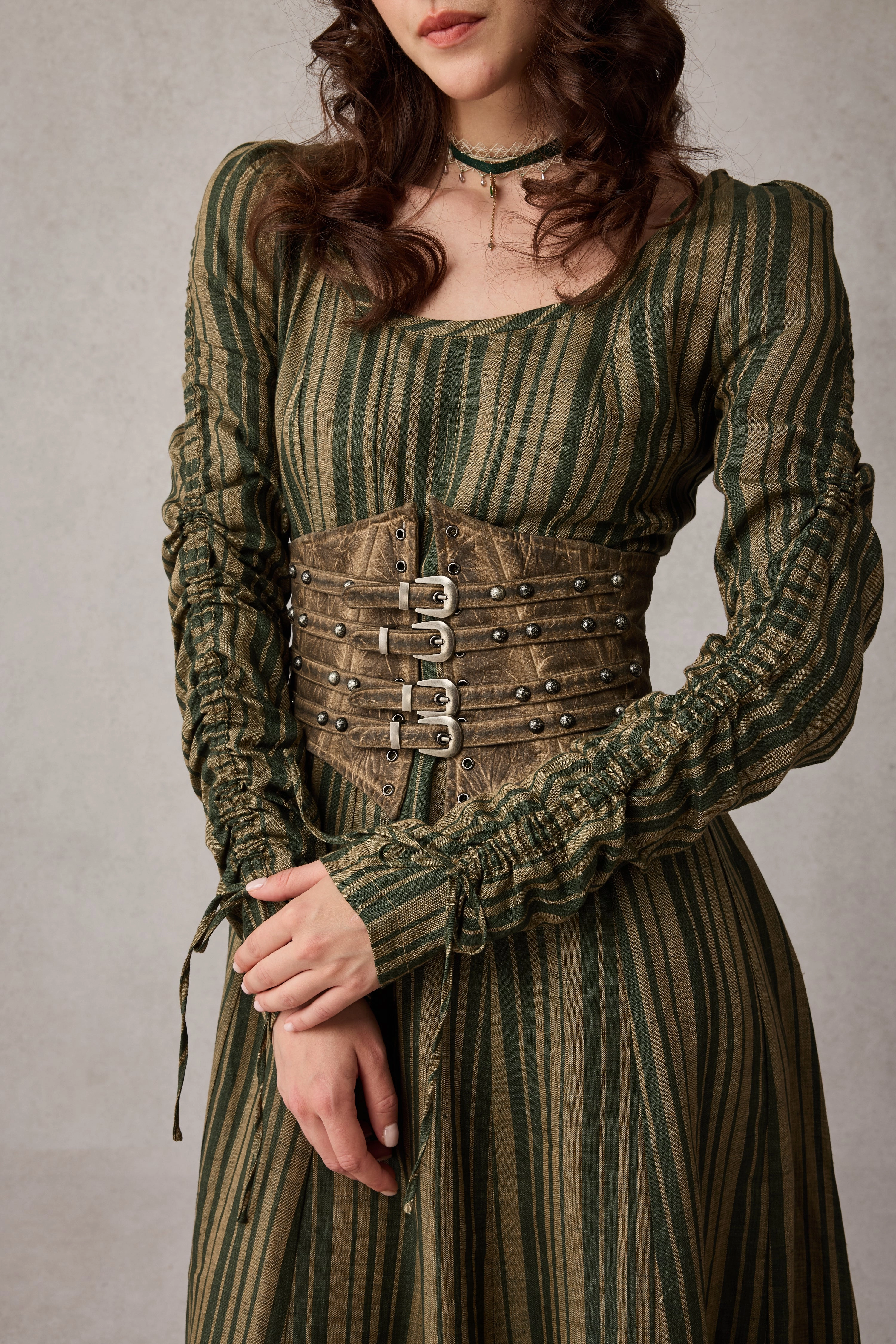 mesh ventilation Climate Responsive Textile Leather underbust corset belt