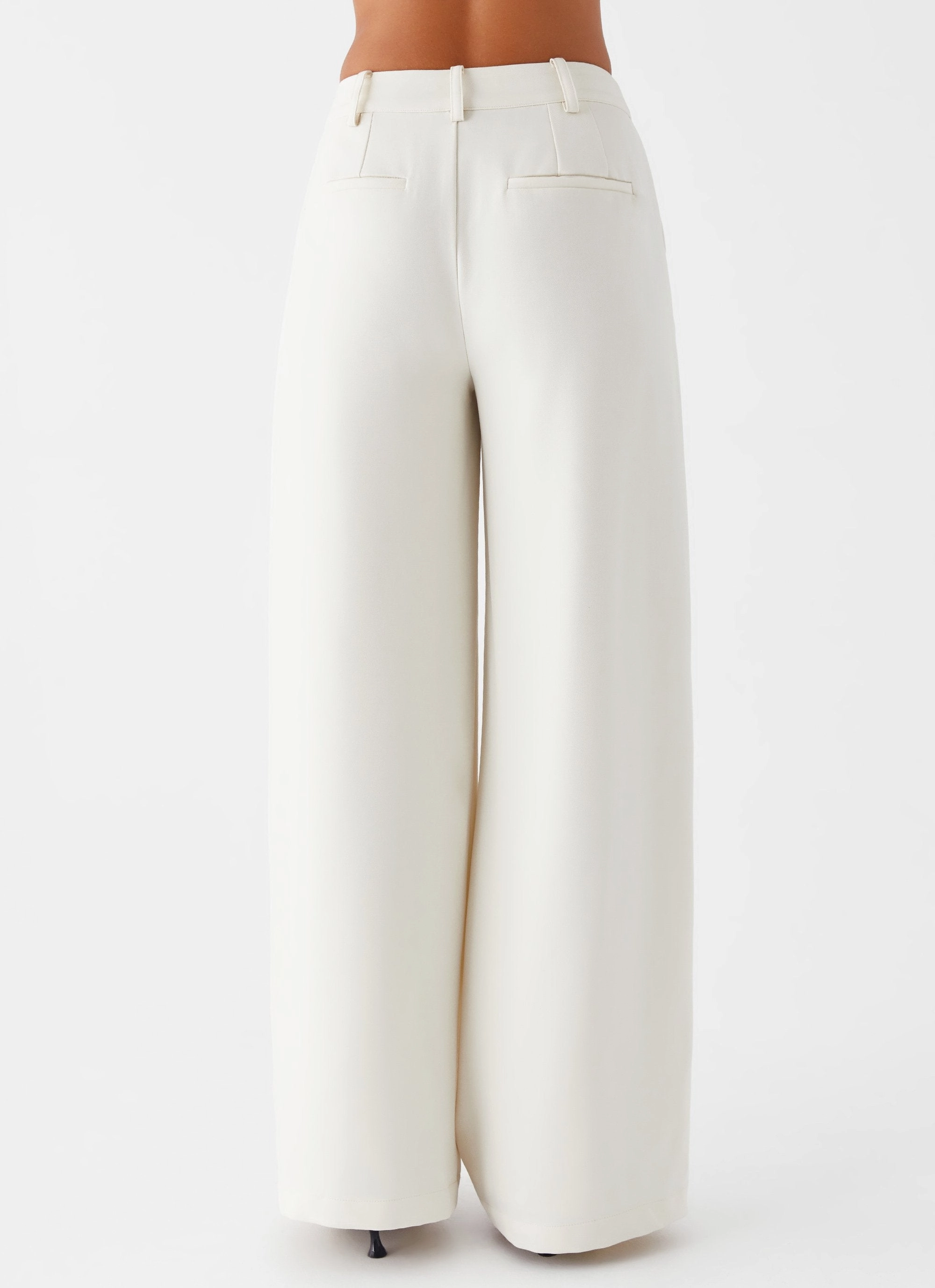 Leila Suiting Pants - Ivory Performance Layer WaterRepellent