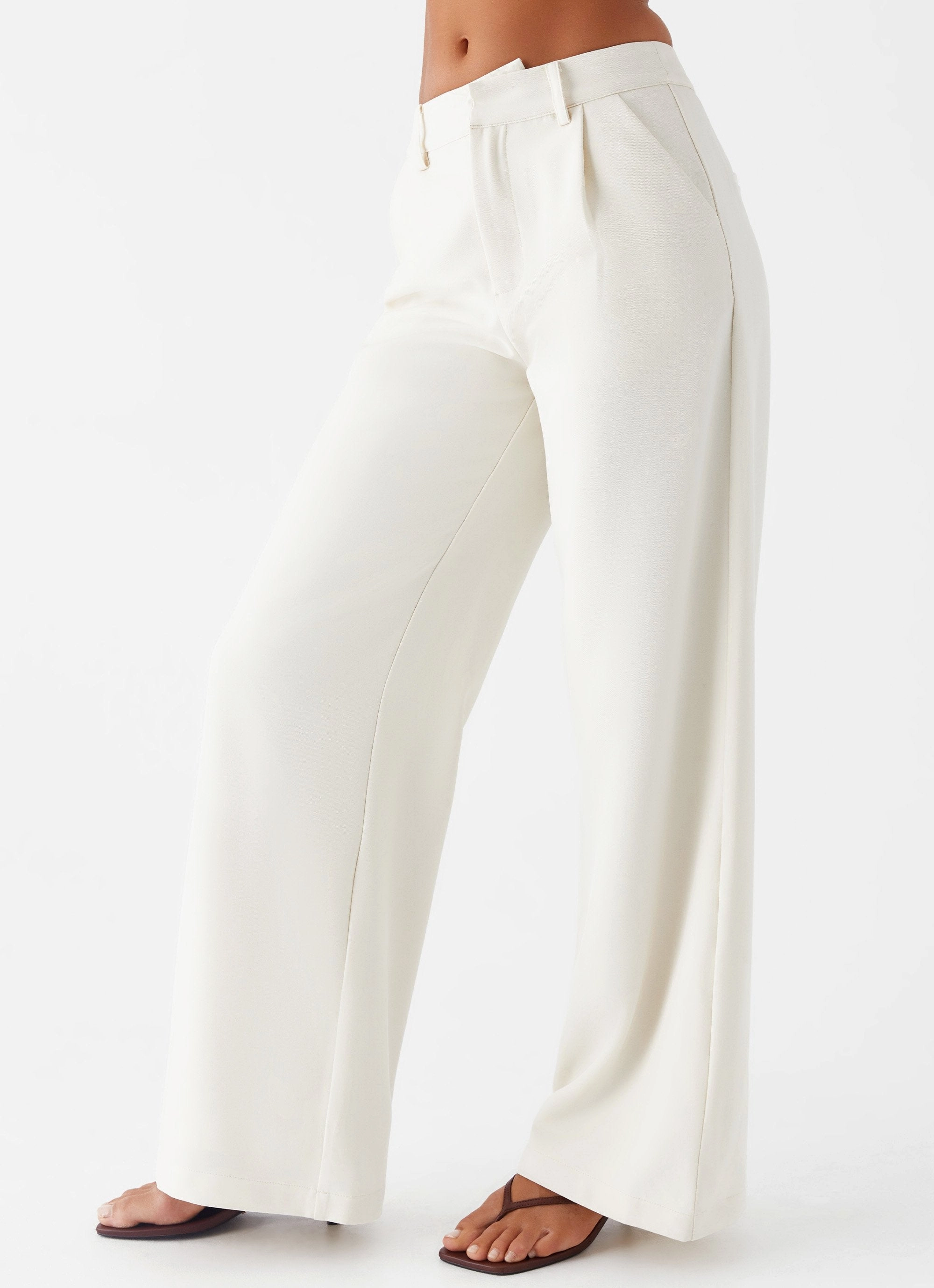 Leila Suiting Pants - Ivory Easy Flex Design LowProfileWaistband