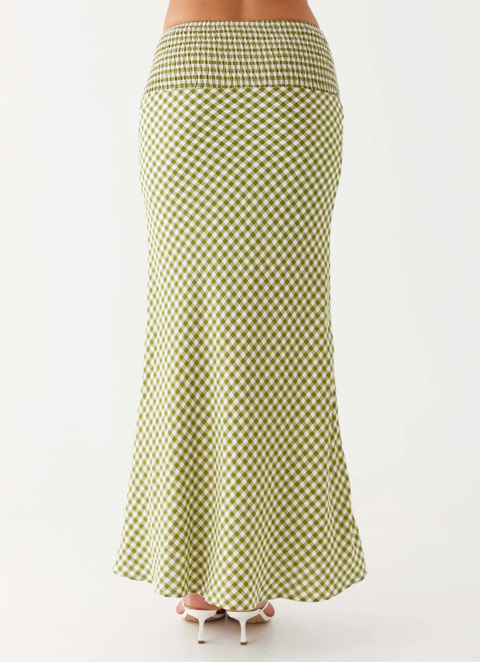 Anti Pilling Treatment Easy Pack Leilani Maxi Skirt - Khaki Gingham