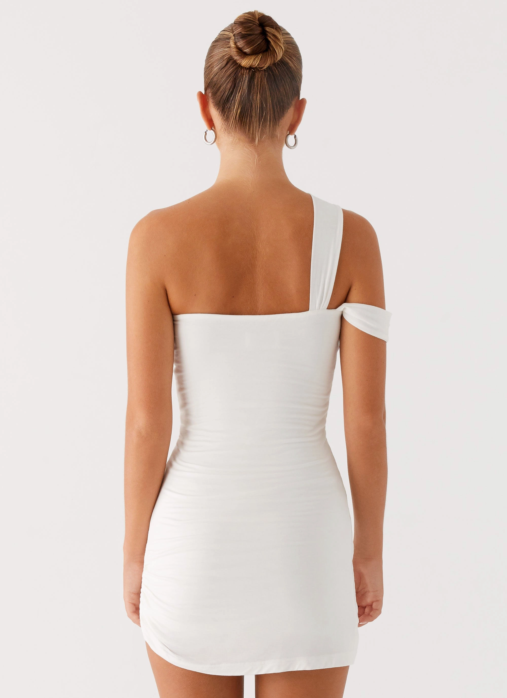 Clean Style Lena Ruched Mini Dress - Ivory