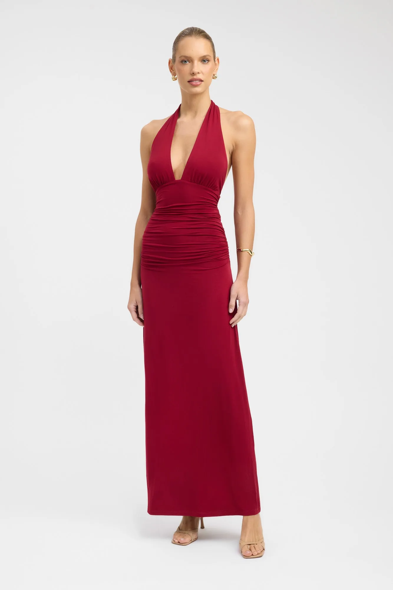 Leni Maxi Dress Slit-Hem Layering-Piece