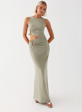 Lennox Maxi Dress - Sage Elegant Wear Lennox Maxi Dress - Sage Comfort waistband