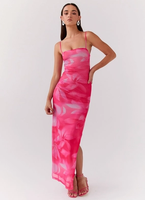 Life In Pink Maxi Dress - Abstract Bloom Fit Design Life In Pink Maxi Dress - Abstract Bloom Visual Balance