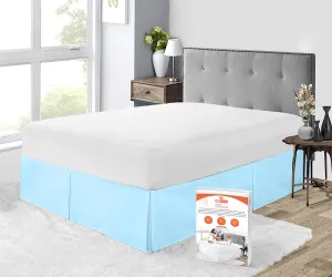 LIGHT BLUE PLEATED BED SKIRT