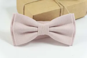 Light dusty rose groomsmen bow tie for weddings | Ring bearer bow tie can be matched with linen pocket square